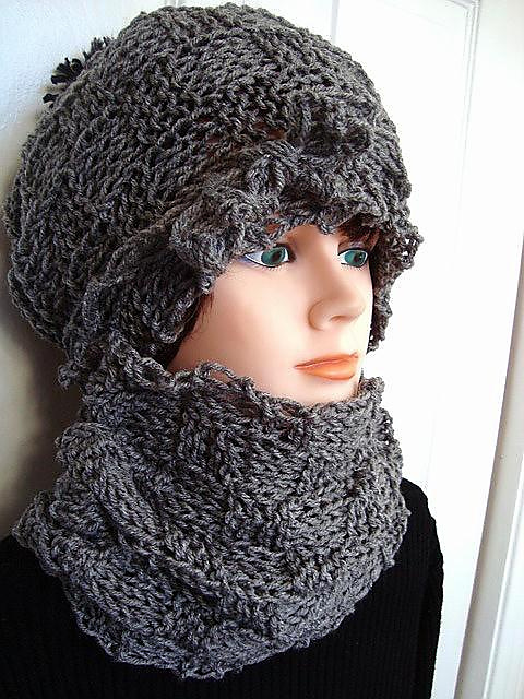 616 Basketweave Slouchie Hat and Cowl