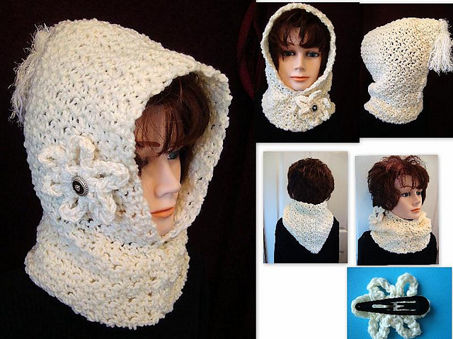 609 CROCHET HOOD, Pebble stitch