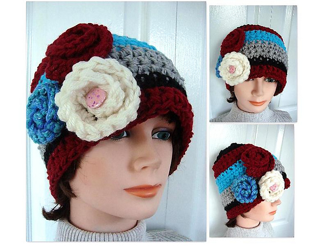 Mimi Beanie with flowers