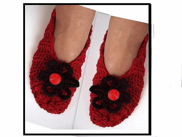 676 CROCHET SLIPPERS, rib stitch