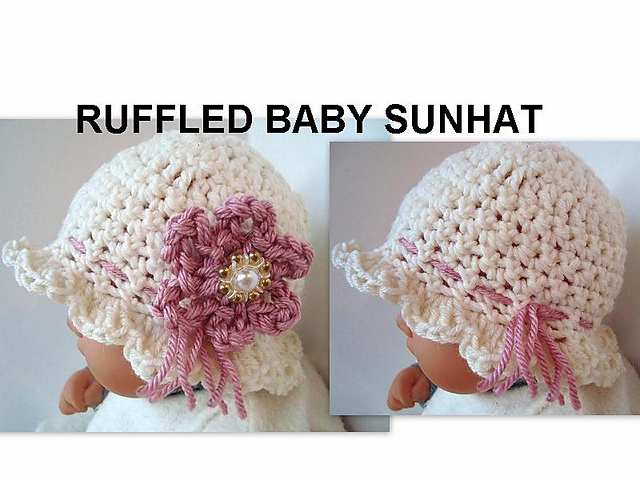 ruffled edge baby sunhat