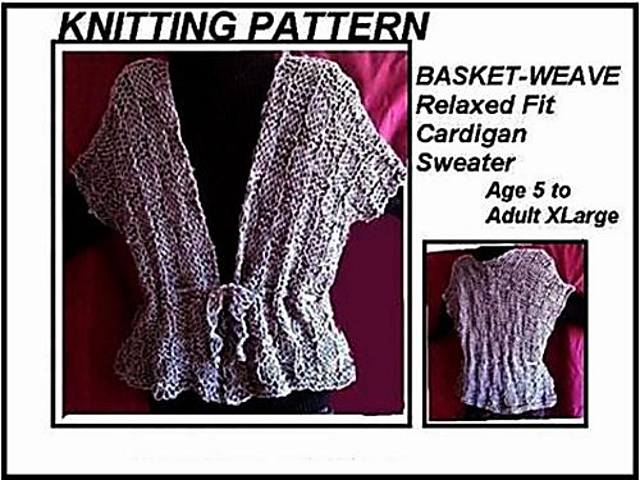 613 KNIT cardigan sweater, basketweave
