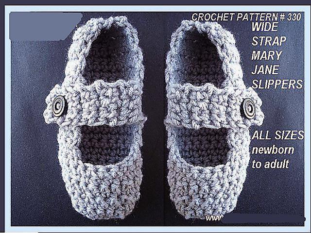 330 Wide Strap Mary Jane Slippers