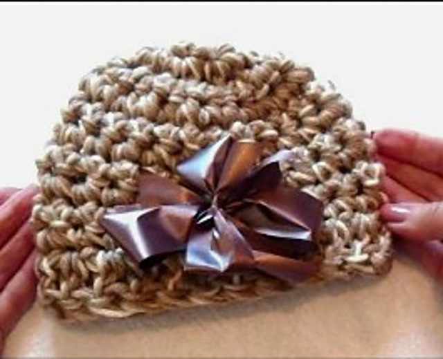 1072-Tan Baby Beanie