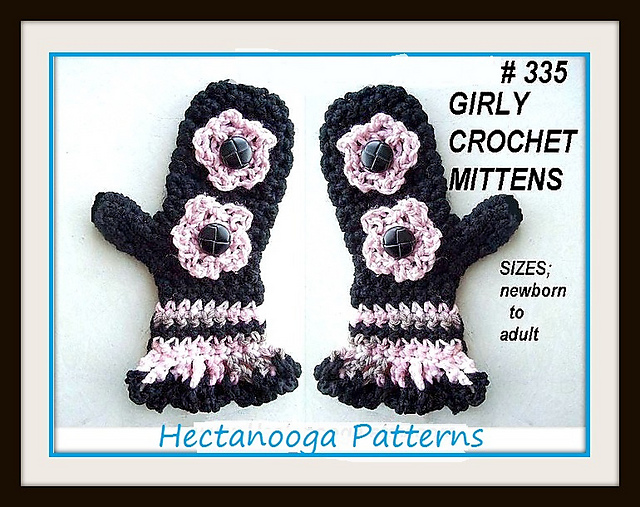 335, FRILLY EDGE GIRLY MITTENS