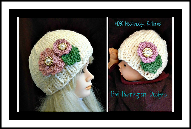 1080 - Knit Hat and Flower