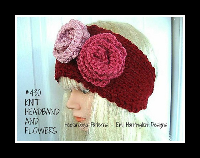 430, KNITTED HEADBAND AND FLOWERS