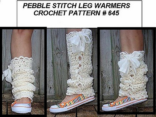 645, PEBBLE STITCH LACED UP LEGWARMERS