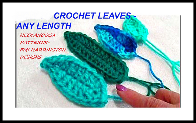 1195 - crochet leaves any length