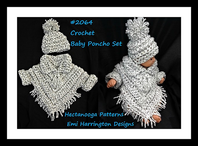 2064- BABY PONCHO SET