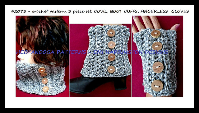2073 - cowl-hat-gloves set