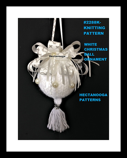 2288K- White Christmas  Ball Ornament