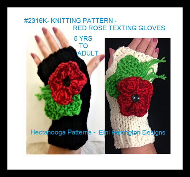 2316K- Red Rose Gloves