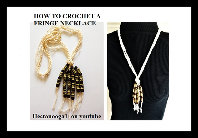Crochet Fringed Necklace