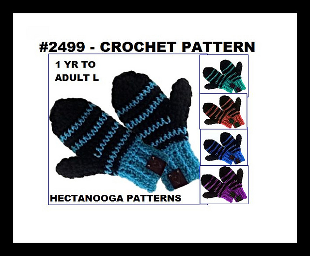 2499- BLACK STRIPE mittens