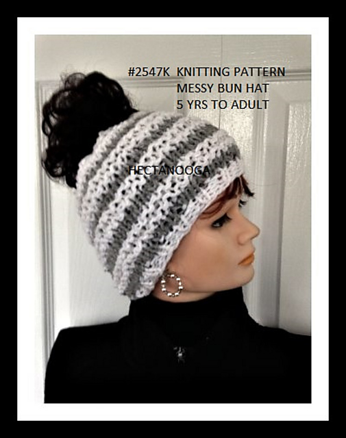 2547k- Messy Bun Hat