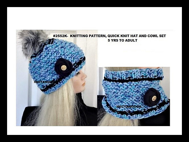 2552K- Quick Knit hat & cowl