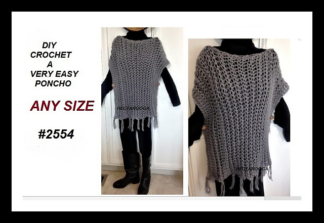 2554-yt RIBBED PONCHO