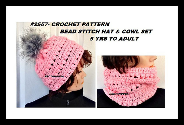 2557- Bead Stitch Hat & Cowl