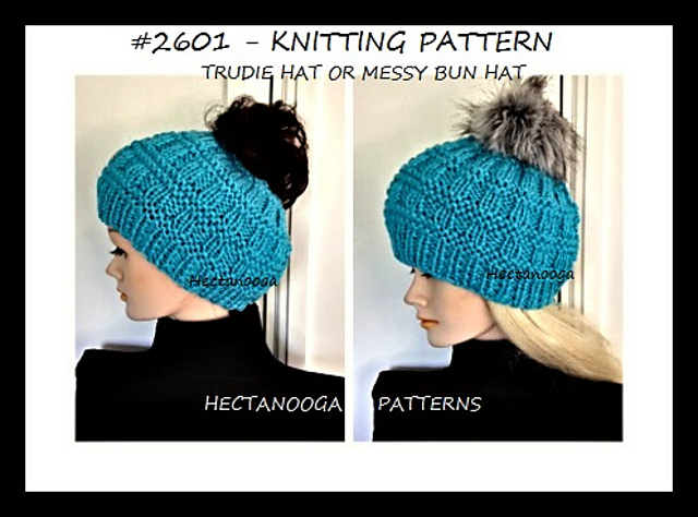 2601- K-Trudie hat or Messy Bun