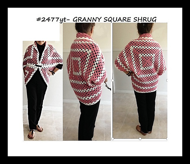 2477- Granny Square Shrug
