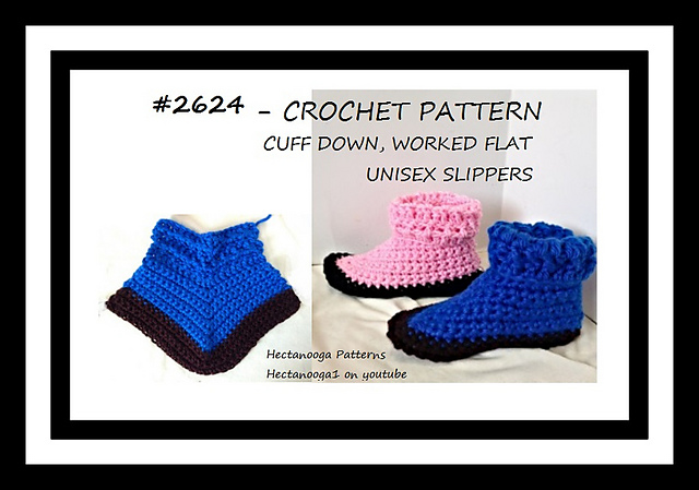 2624- Cuff Down Flat-Worked Slippers