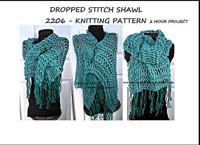 2206k- 2 Hour Drop Stitch Shawl