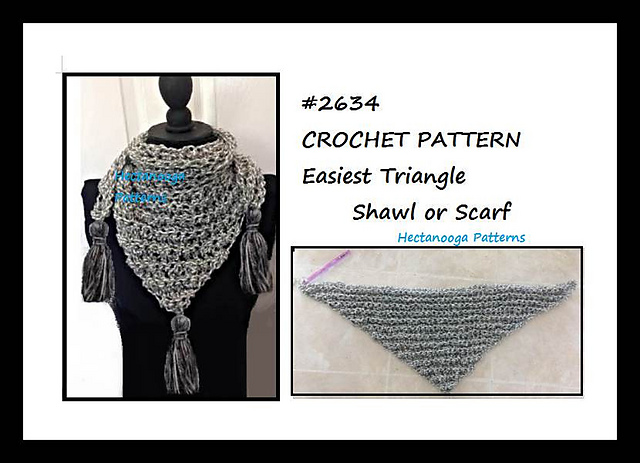 2634 - C Easiest Triangle Scarf - Shawl