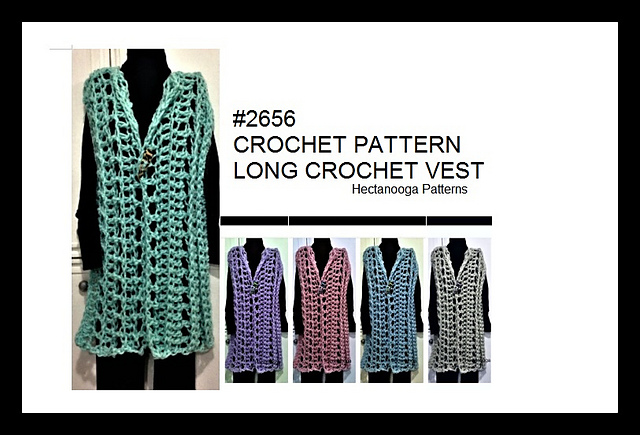 Ravelry: 2656 - yt Long Crochet Vest pattern by Emi Harrington