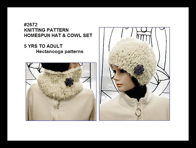 2672- Homespun Hat & Cowl
