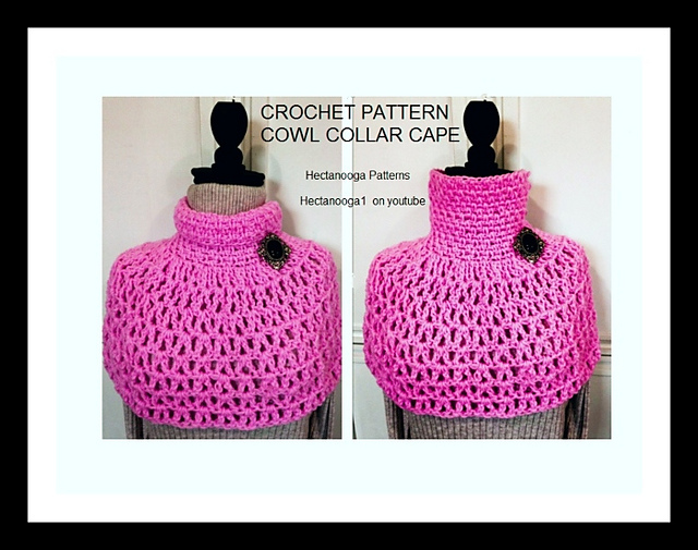 2683-Cowl Collar Cape Poncho