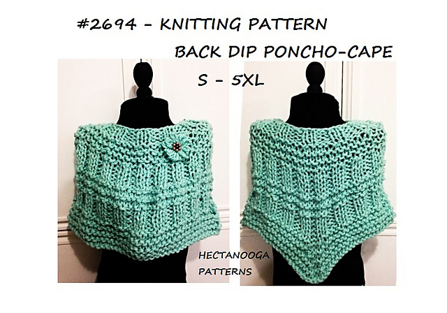 2694- Back Dip Poncho Cape