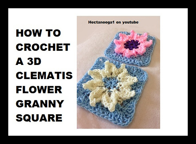 Clematis Flower Granny Square