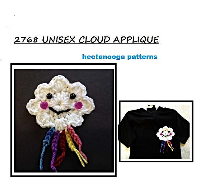 2768 - CLOUD WITH RAINBOW APPLIQUE