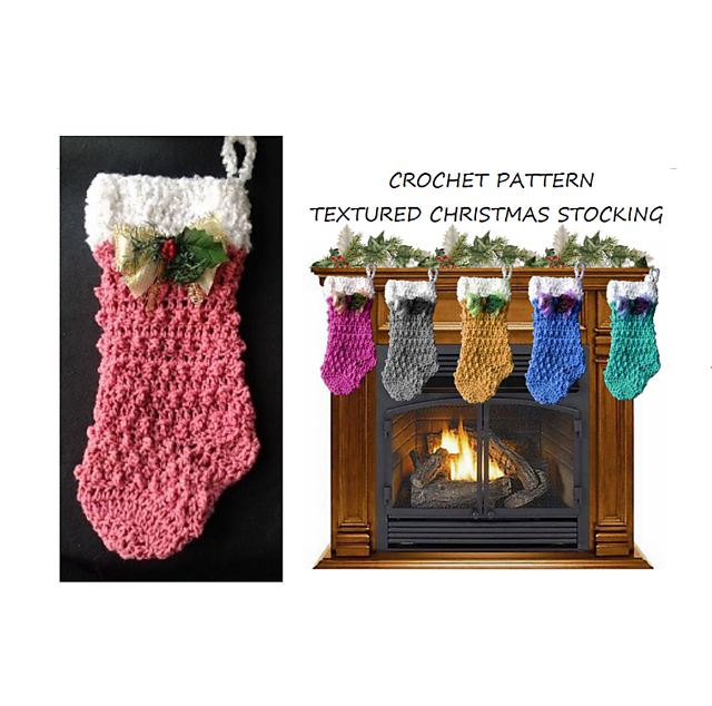 2772- Textured Christmas Stocking