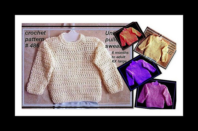 486 PULLOVER UNISEX CROCHET SWEATER