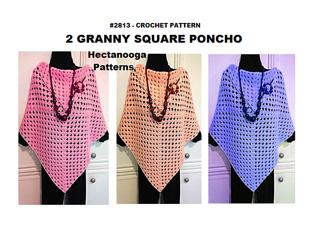2813 - GRANNY SQUARE poncho - cape