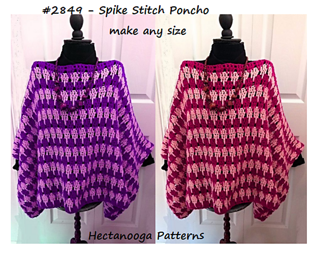 2849 - Spike Stitch Poncho