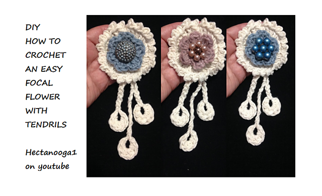 Crochet Flower with Tendrils