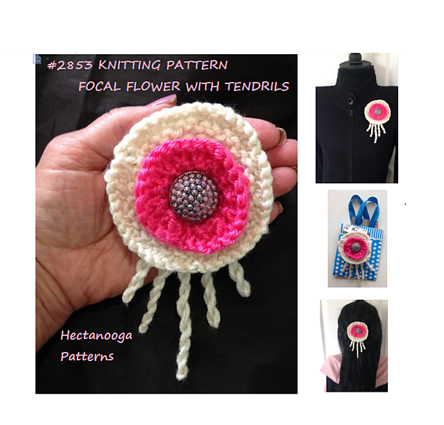 2853- KNIT FLOWER with tendrils