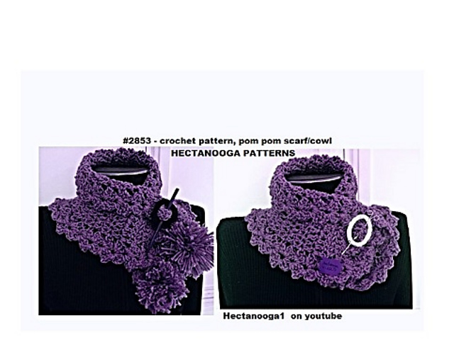2853 - Pom Pom Scarf-Cowl