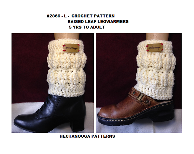 2866 - L - RAISED LEAF Legwarmers