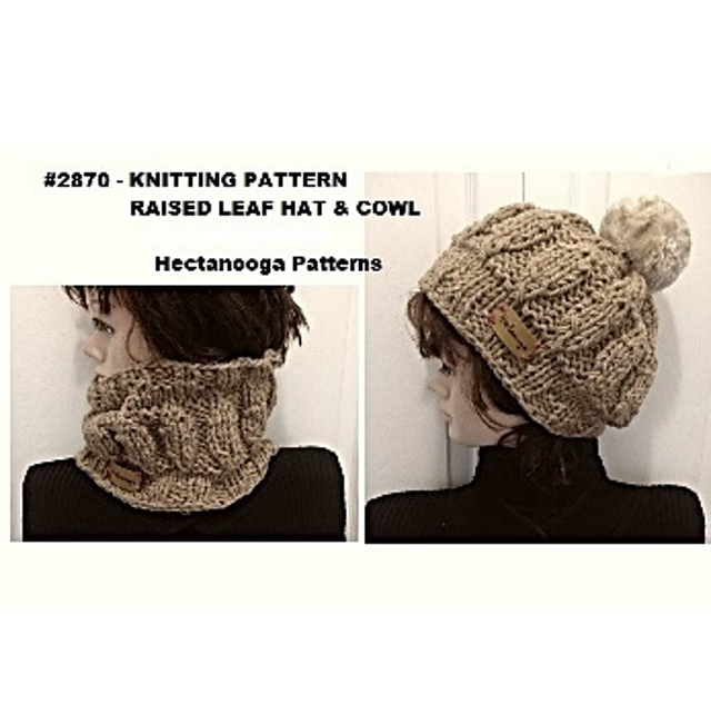2870 - RAISED LEAF cowl & hat