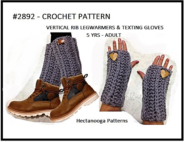 2892 - VERTICAL Rib Legwarmers set
