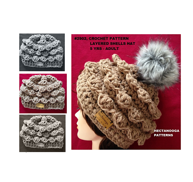 2902-Layered Shells Hat