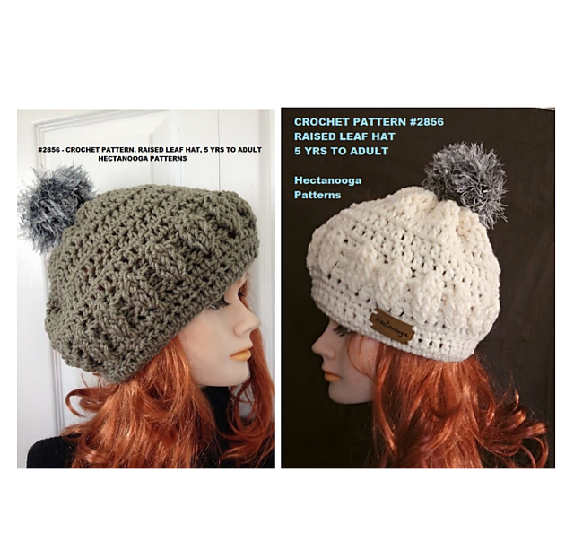 2856- RAISED LEAF hat