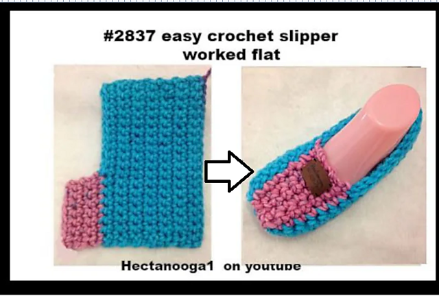 2837- crochet flat slippers