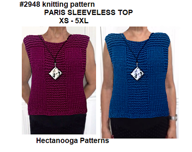 mame ☆ Pedicel Pattern Sleeveless Knit Ravelry: 2948- PARIS SLEEVELESS top pattern by Emi Harrington
