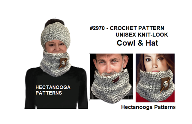 2970- KNIT-LOOK COWL SET