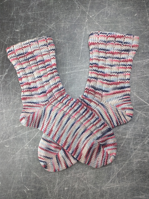 CSM Toe Up Sock with Mock Rib Leg and Instep